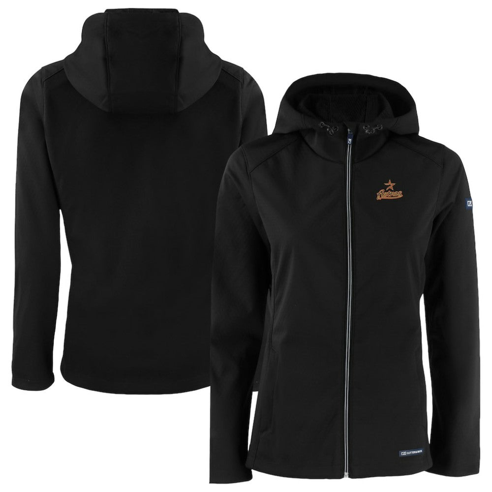 Houston Astros Cutter & Buck Women's Evoke Eco Softshell Recycled Full-Zip Jacket Black