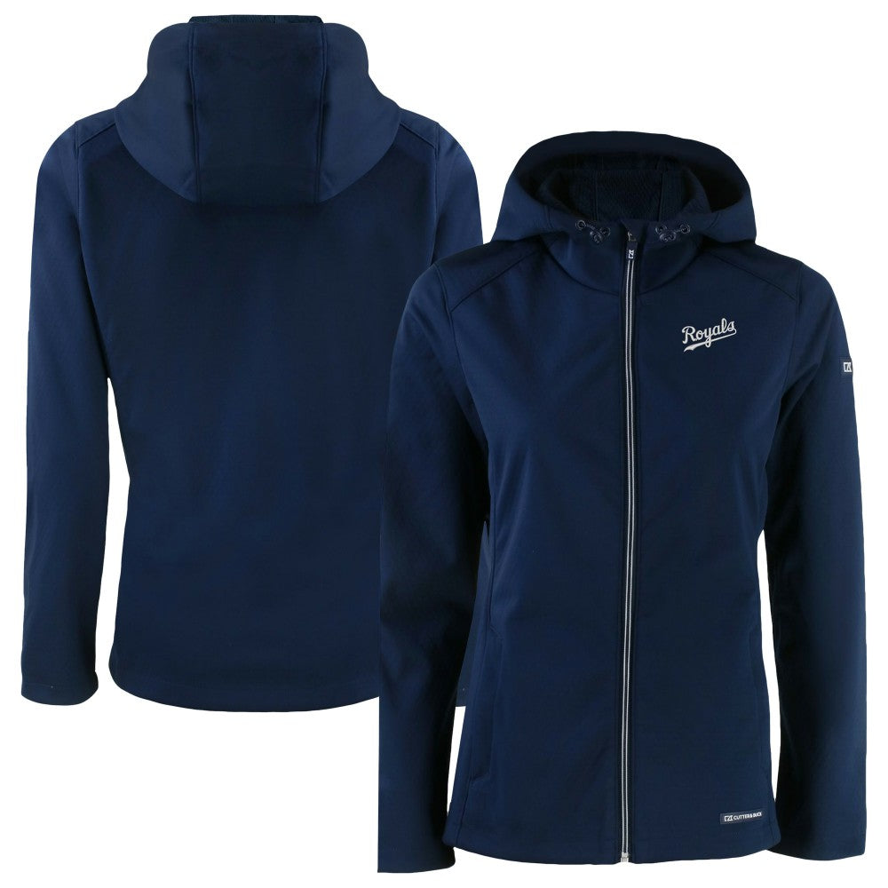 Kansas City Royals Cutter & Buck Women's Evoke Eco Softshell Recycled Full-Zip Jacket Navy