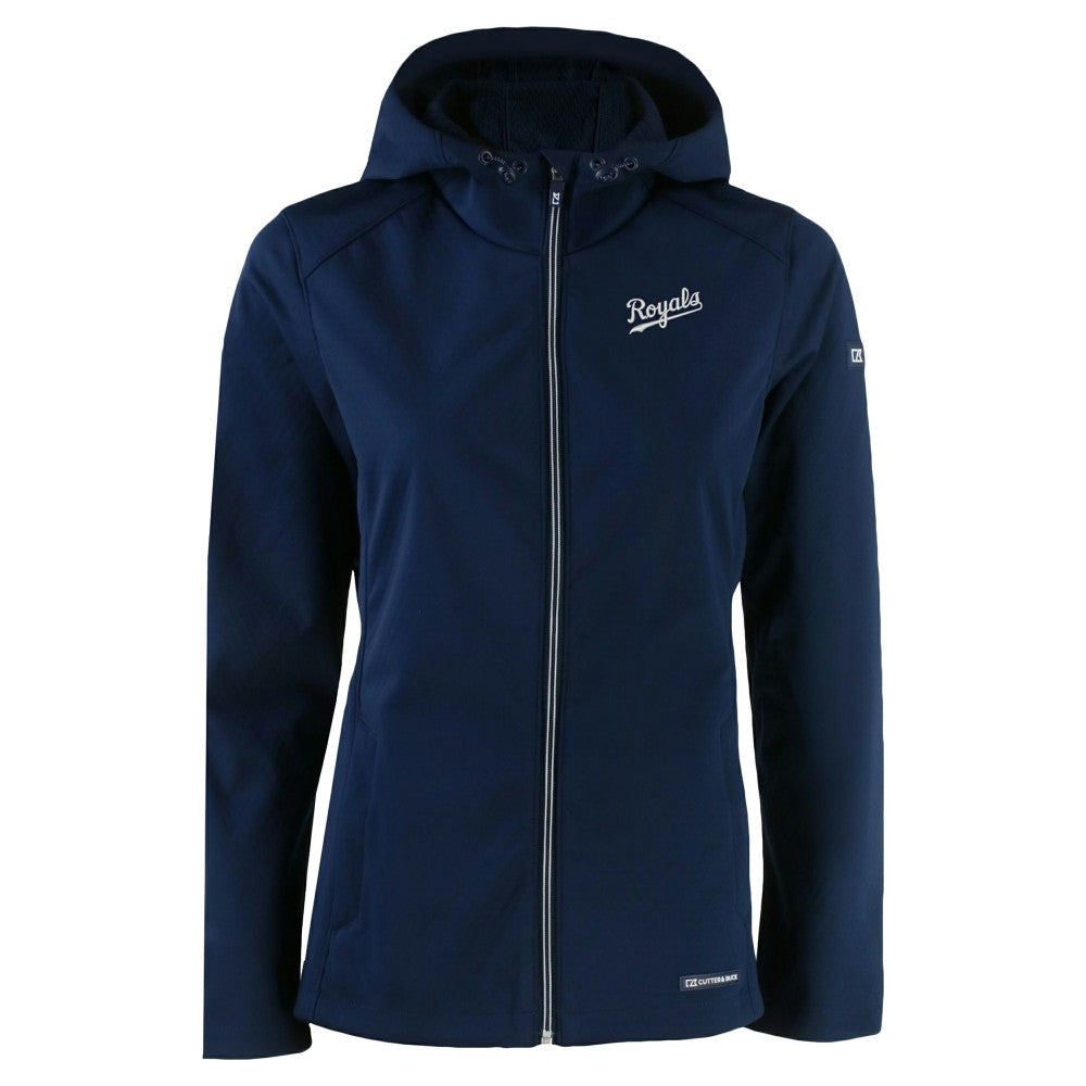 Kansas City Royals Cutter & Buck Women's Evoke Eco Softshell Recycled Full-Zip Jacket Navy