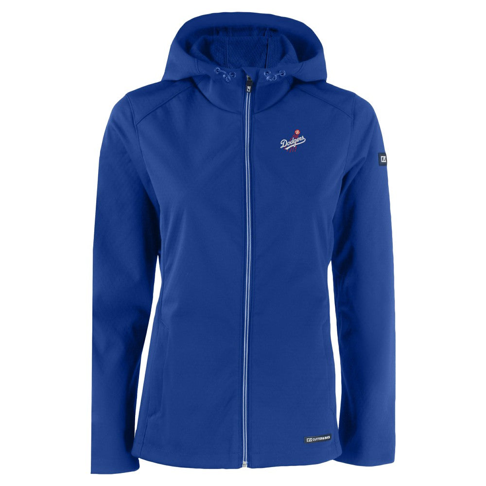Los Angeles Dodgers Cutter & Buck Women's Evoke Eco Softshell Recycled Full-Zip Jacket Royal