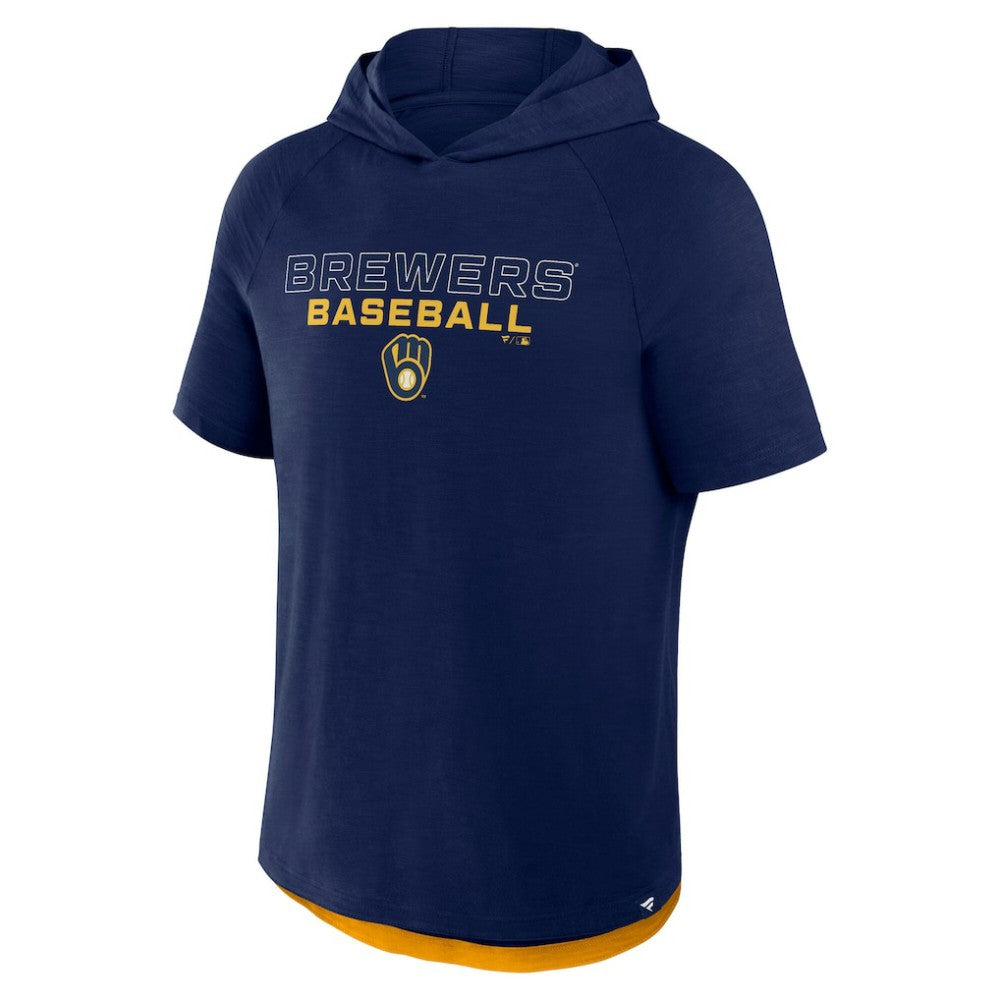 Milwaukee Brewers Clubhouse Optimal Play Raglan Hoodie T-Shirt Navy