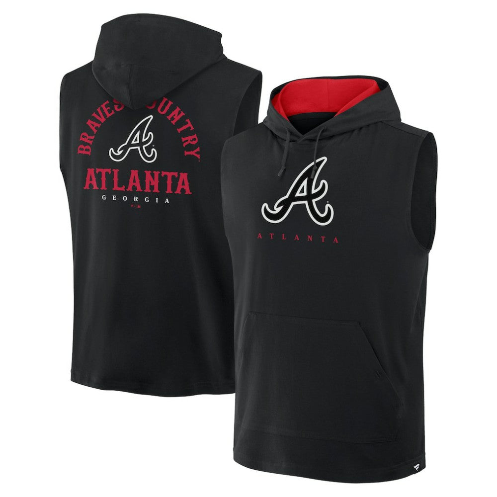 Atlanta Braves Fire Speed Sleeveless Pullover Hoodie Black