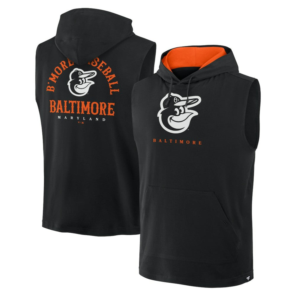 Baltimore Orioles Fire Speed Sleeveless Pullover Hoodie Black