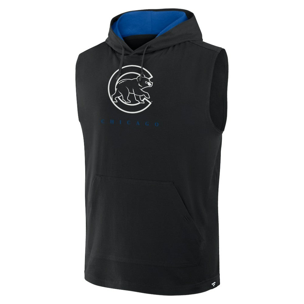 Chicago Cubs Fire Speed Sleeveless Pullover Hoodie Black