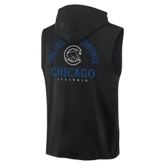 Chicago Cubs Fire Speed Sleeveless Pullover Hoodie Black