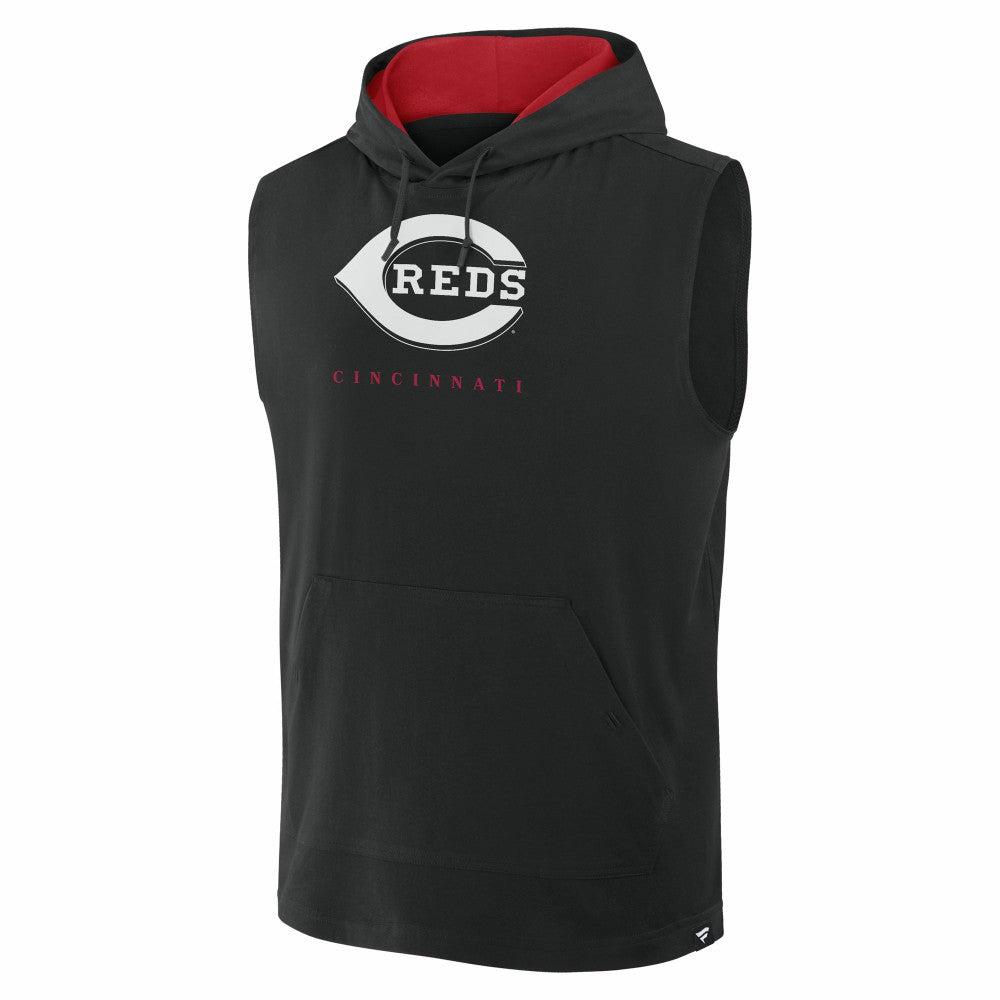Cincinnati Reds Fire Speed Sleeveless Pullover Hoodie Black