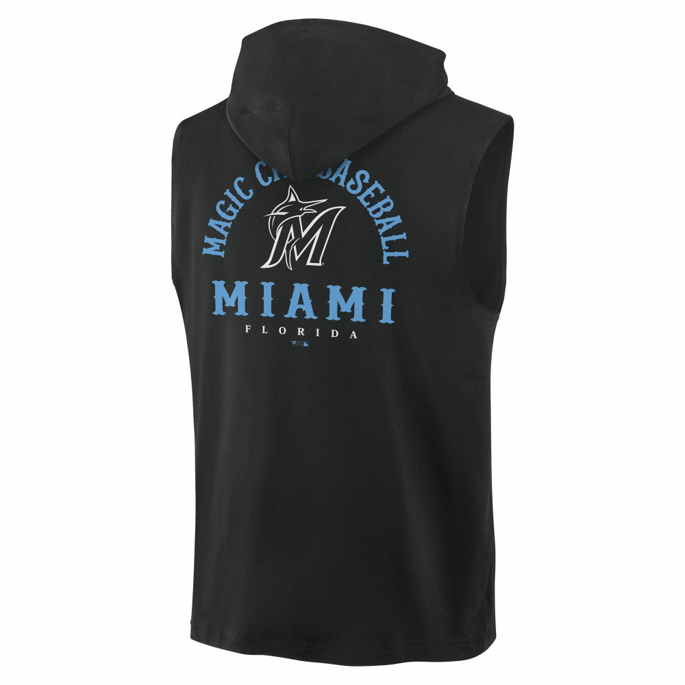 Miami Marlins Fire Speed Sleeveless Pullover Hoodie Black