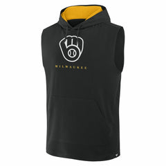 Milwaukee Brewers Fire Speed Sleeveless Pullover Hoodie Black