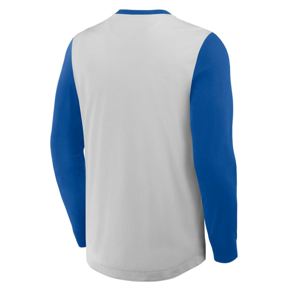 Los Angeles Dodgers Clubhouse Long Sleeve Henley Shirt Gray/Royal