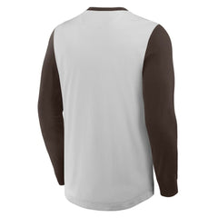 San Diego Padres Clubhouse Long Sleeve Henley Shirt Gray/Brown