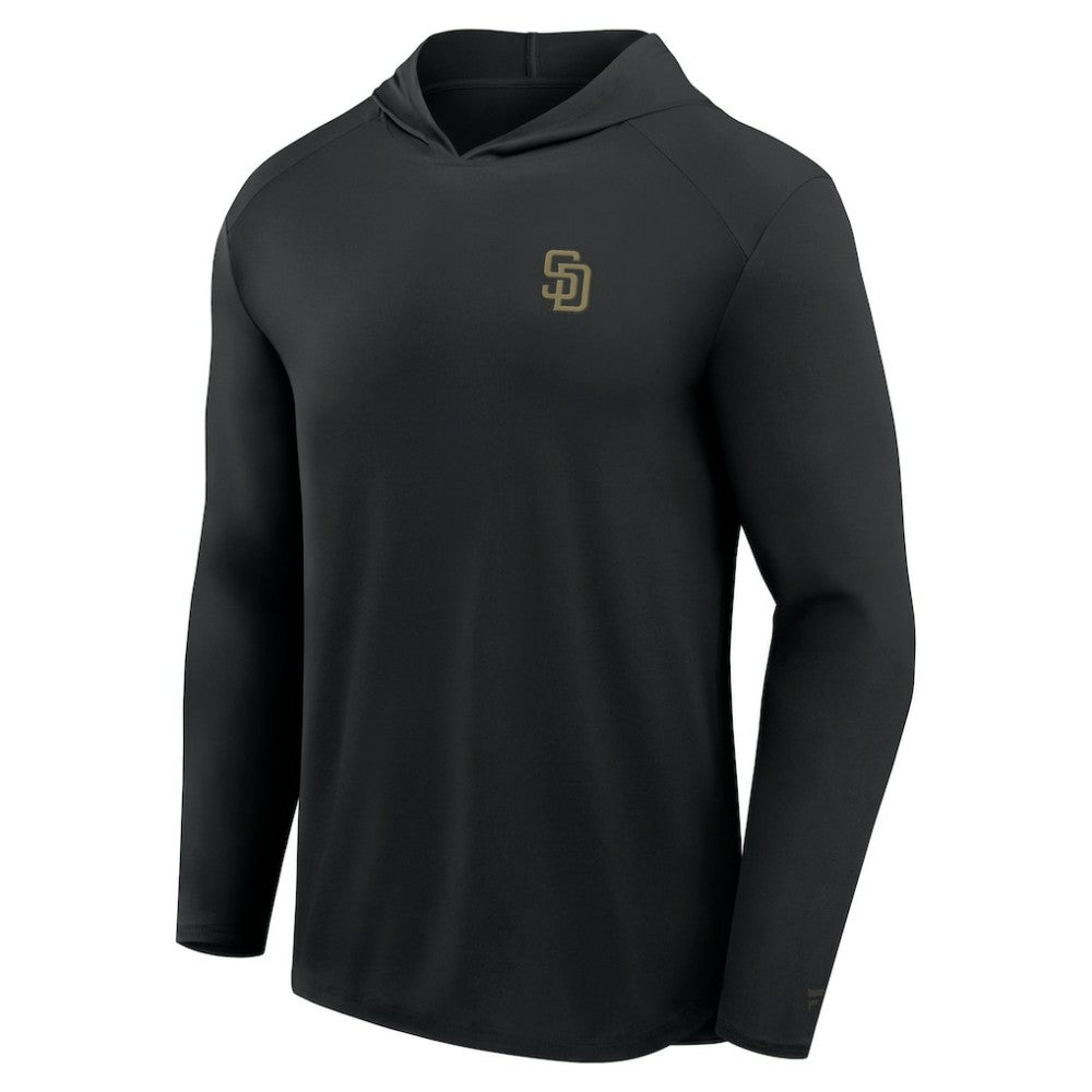 San Diego Padres Front Office Power Mono Long Sleeve Hoodie T-Shirt Black