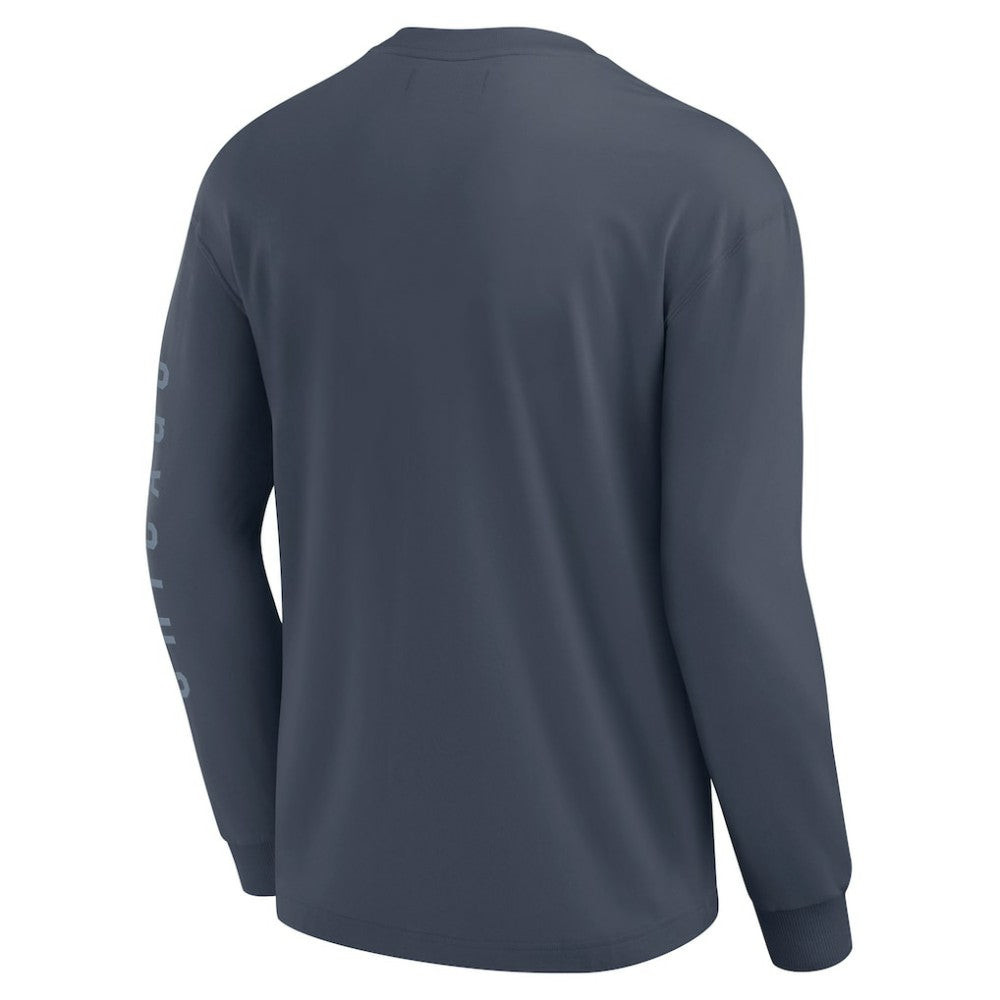 Chicago Cubs Elements Future Ground Tonal Info Long Sleeve T-Shirt Blue