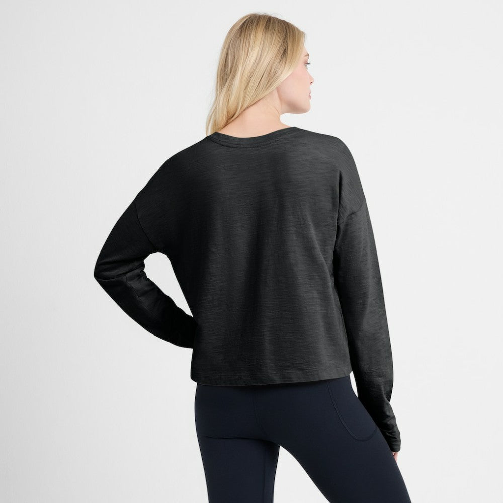 Vegas Golden Knights Fanatics Women's Oversized All Out Effort Long Sleeve Henley T-Shirt Black