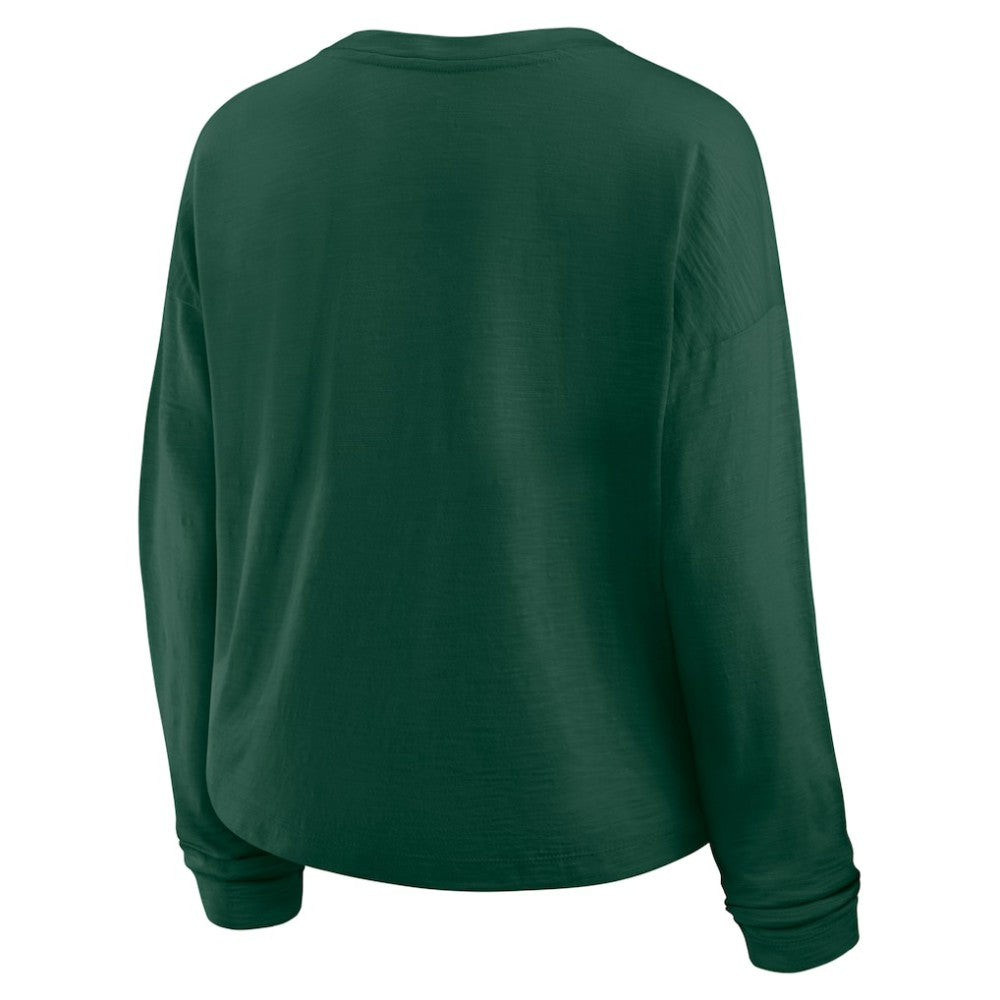 Minnesota Wild Fanatics Women's Oversized All Out Effort Long Sleeve Henley T-Shirt Green