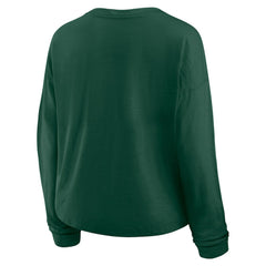 Minnesota Wild Fanatics Women's Oversized All Out Effort Long Sleeve Henley T-Shirt Green