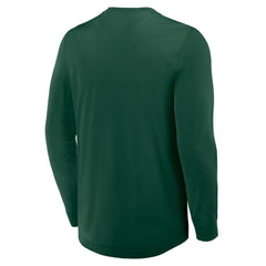 Minnesota Wild Fanatics Adrenaline Push Long Sleeve Henley Shirt Green