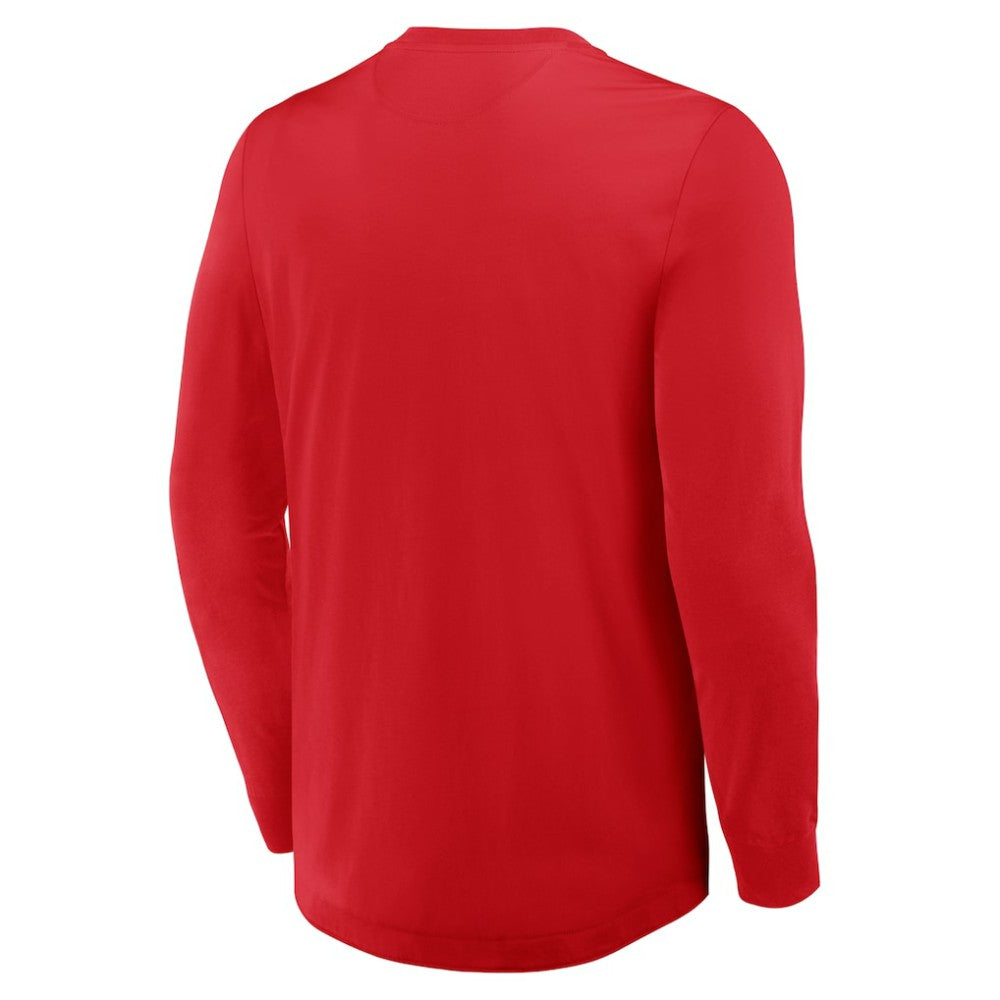 Carolina Hurricanes Fanatics Adrenaline Push Long Sleeve Henley Shirt Red