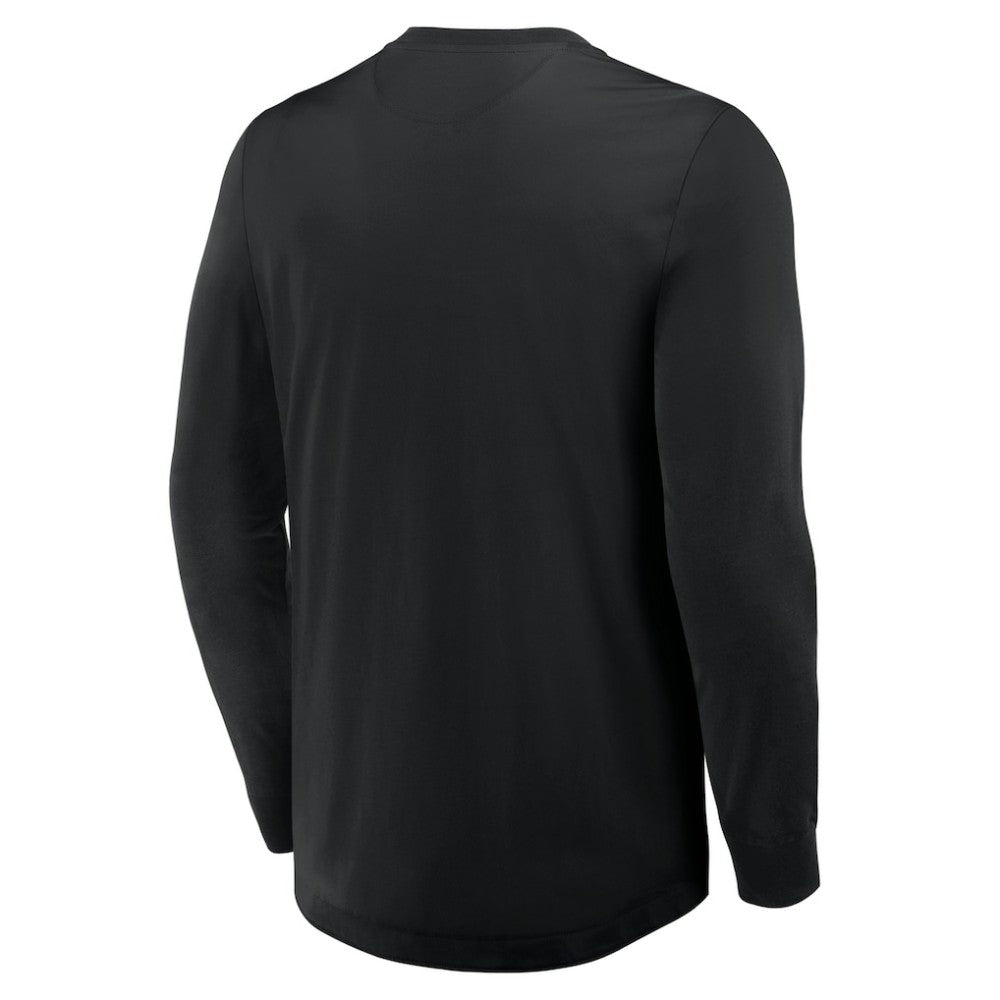 Boston Bruins Fanatics Adrenaline Push Long Sleeve Henley Shirt Black