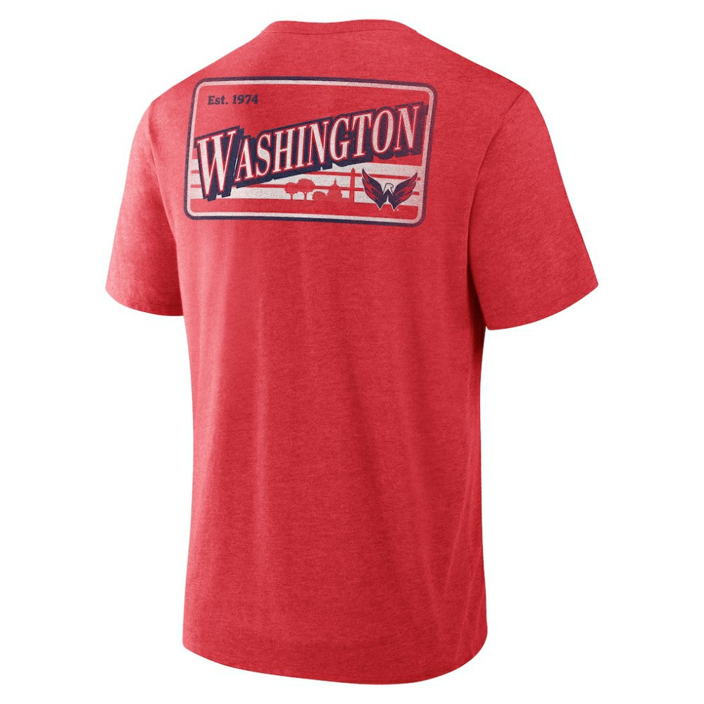 Washington Capitals Fanatics Fan Lanes Tri-Blend T-Shirt Heather Red