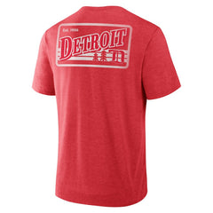 Detroit Red Wings Fanatics Fan Lanes Tri-Blend T-Shirt Heather Red