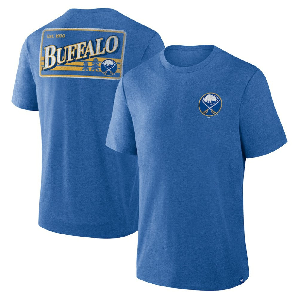Buffalo Sabres Fanatics Fan Lanes Tri-Blend T-Shirt Heather Royal
