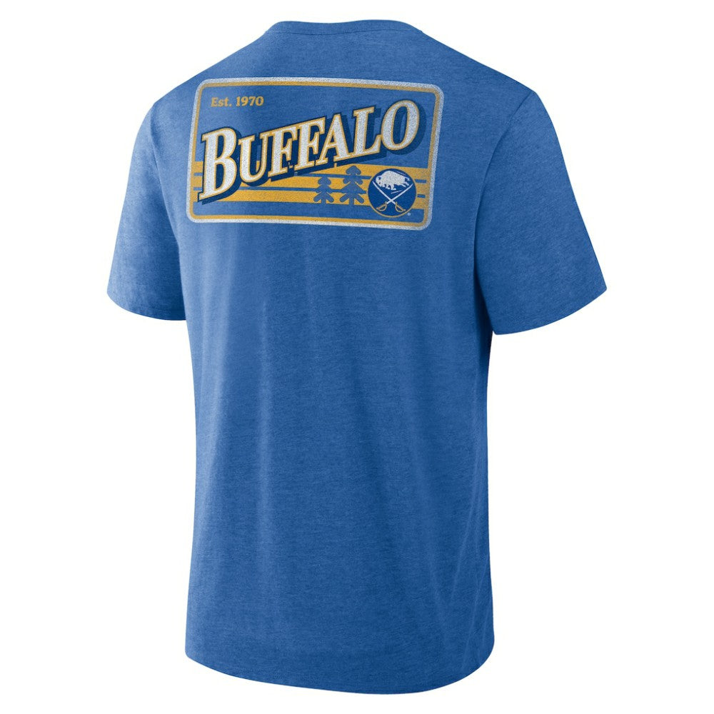 Buffalo Sabres Fanatics Fan Lanes Tri-Blend T-Shirt Heather Royal