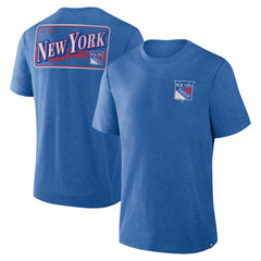 New York Rangers Fanatics Fan Lanes Tri-Blend T-Shirt Heather Blue