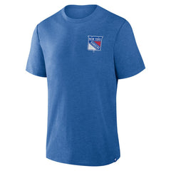 New York Rangers Fanatics Fan Lanes Tri-Blend T-Shirt Heather Blue