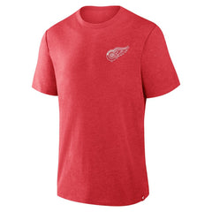 Detroit Red Wings Fanatics Fan Lanes Tri-Blend T-Shirt Heather Red