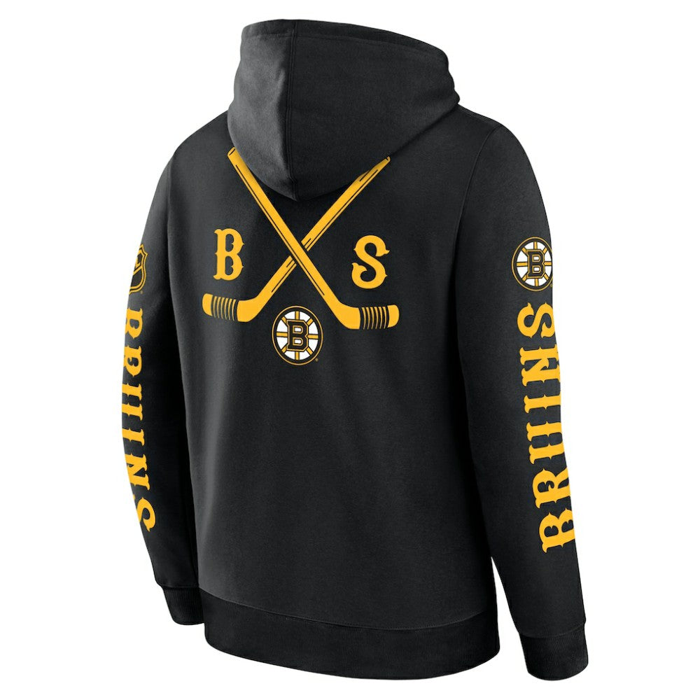 Boston Bruins Fanatics Big City Legacy Fleece Pullover Hoodie Black