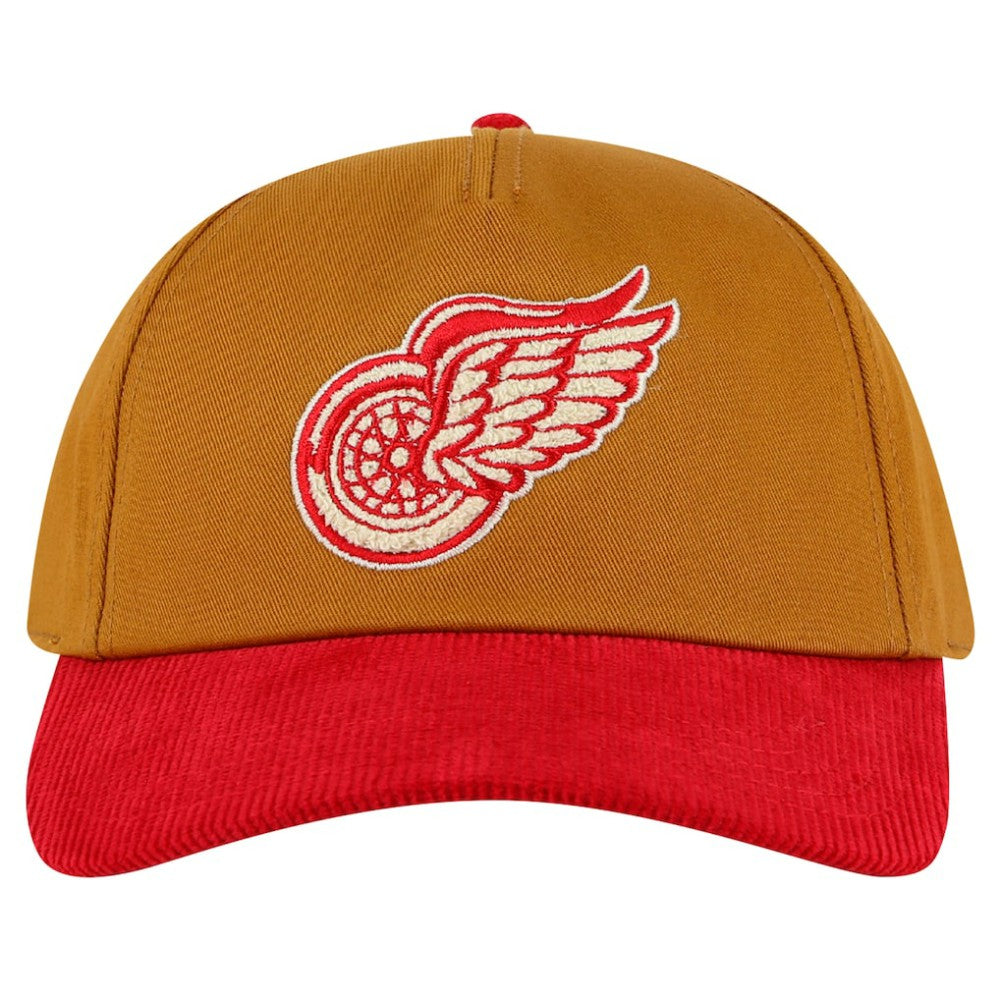 Detroit Red Wings American Needle Burnett Adjustable Hat Tan/Red