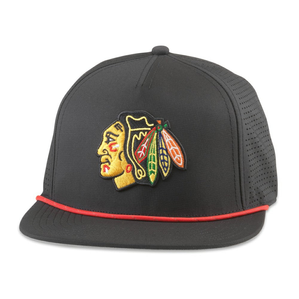 Chicago Blackhawks American Needle Buxton Pro Tech Adjustable Hat Black