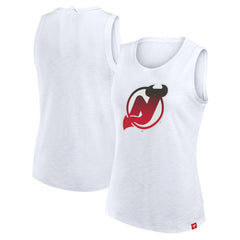 New Jersey Devils Fanatics Women's Slub Tank Top White