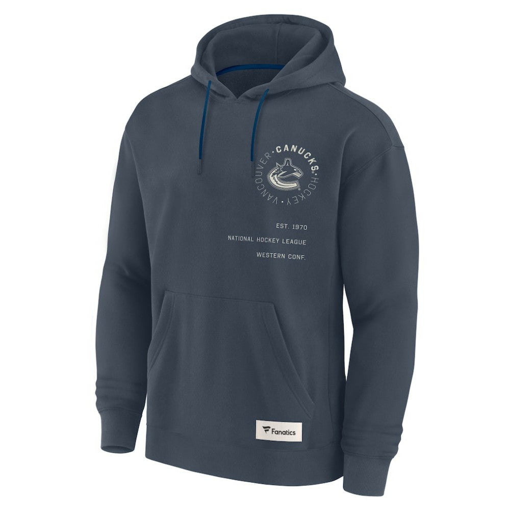 Vancouver Canucks Fanatics Future Ground Info Pullover Hoodie Navy