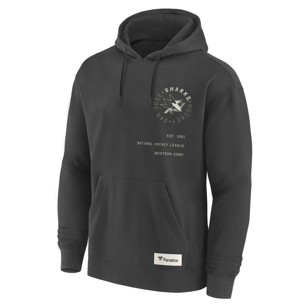 San Jose Sharks Fanatics Future Ground Info Pullover Hoodie Charcoal