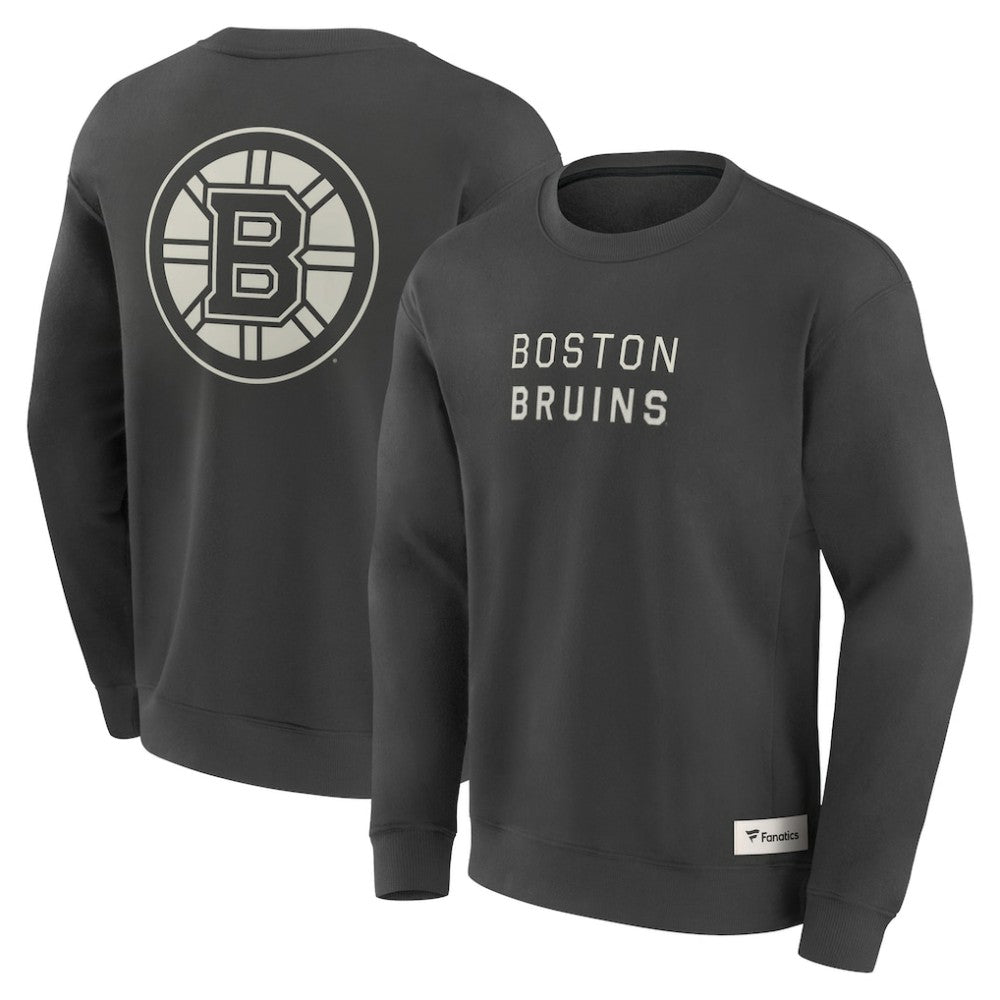 Boston Bruins Fanatics Elements Future Ground Lettering Pullover Sweatshirt Charcoal