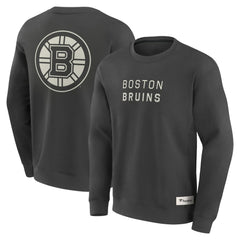Boston Bruins Fanatics Elements Future Ground Lettering Pullover Sweatshirt Charcoal