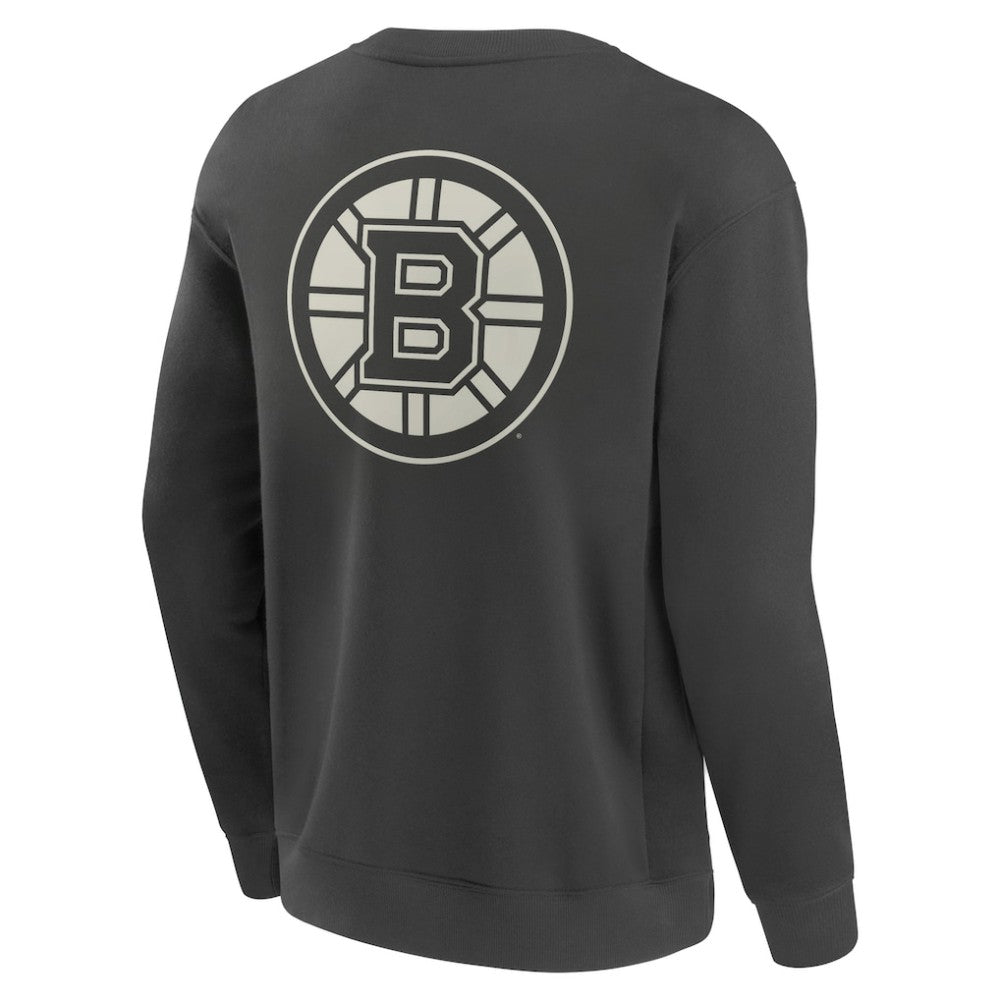 Boston Bruins Fanatics Elements Future Ground Lettering Pullover Sweatshirt Charcoal