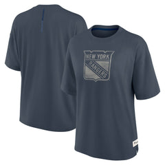 New York Rangers Fanatics Women's Oversized Elements Raw Edge Future Ground T-Shirt Blue
