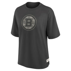 Boston Bruins Fanatics Women's Oversized Elements Raw Edge Future Ground T-Shirt Charcoal
