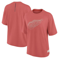 Detroit Red Wings Fanatics Women's Oversized Elements Raw Edge Future Ground T-Shirt Red