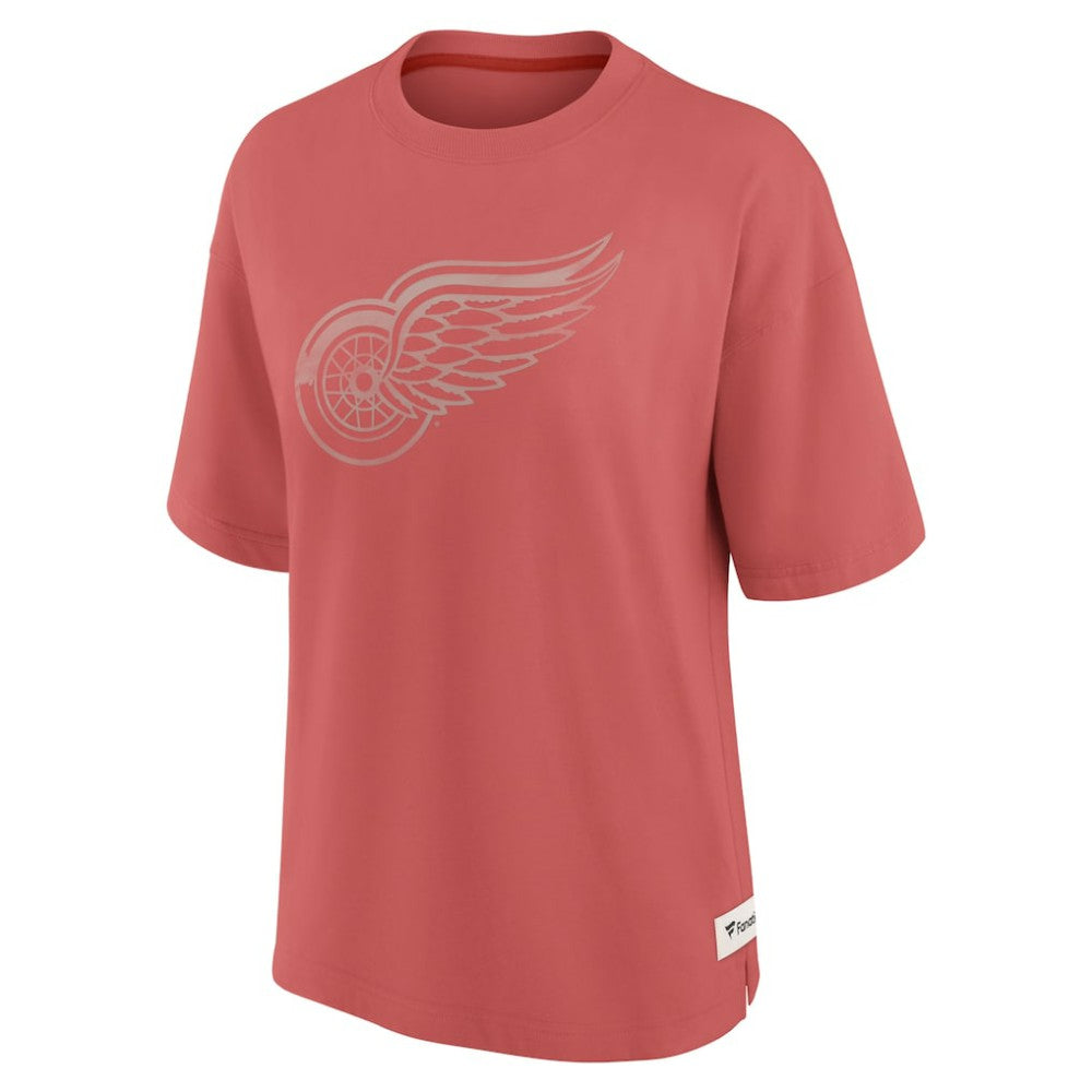 Detroit Red Wings Fanatics Women's Oversized Elements Raw Edge Future Ground T-Shirt Red