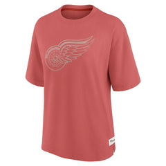 Detroit Red Wings Fanatics Women's Oversized Elements Raw Edge Future Ground T-Shirt Red