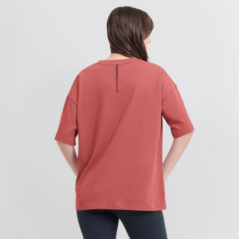 New Jersey Devils Fanatics Women's Oversized Elements Raw Edge Future Ground T-Shirt Red