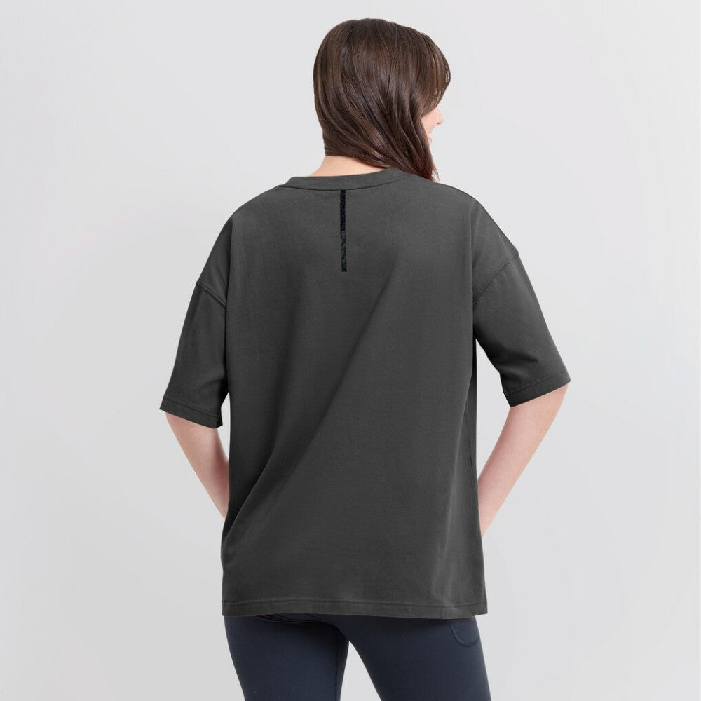 Pittsburgh Penguins Fanatics Women's Oversized Elements Raw Edge Future Ground T-Shirt Charcoal