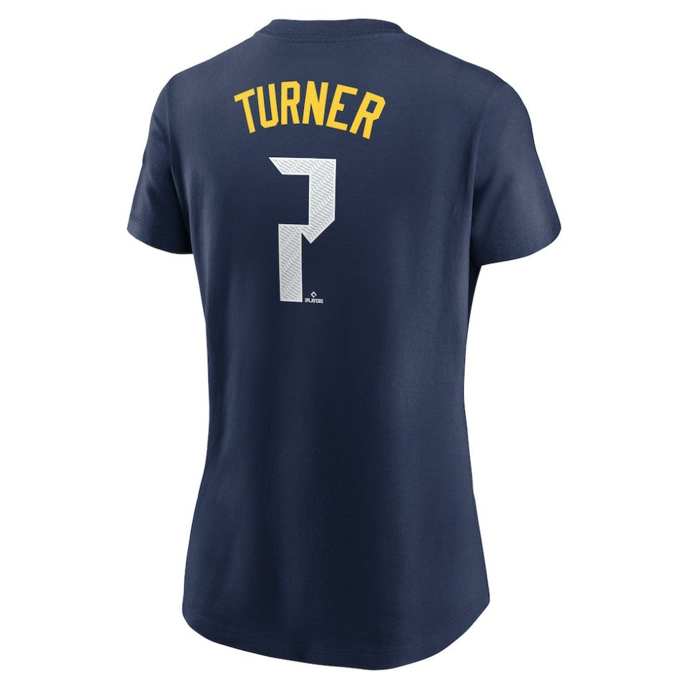 Trea Turner Philadelphia Phillies Women's 2024 City Connect Fuse Player Name & Number T-Shirt Royal | Nike