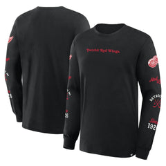 Detroit Red Wings Fanatics Boxed In Legacy Long Sleeve T-Shirt Black