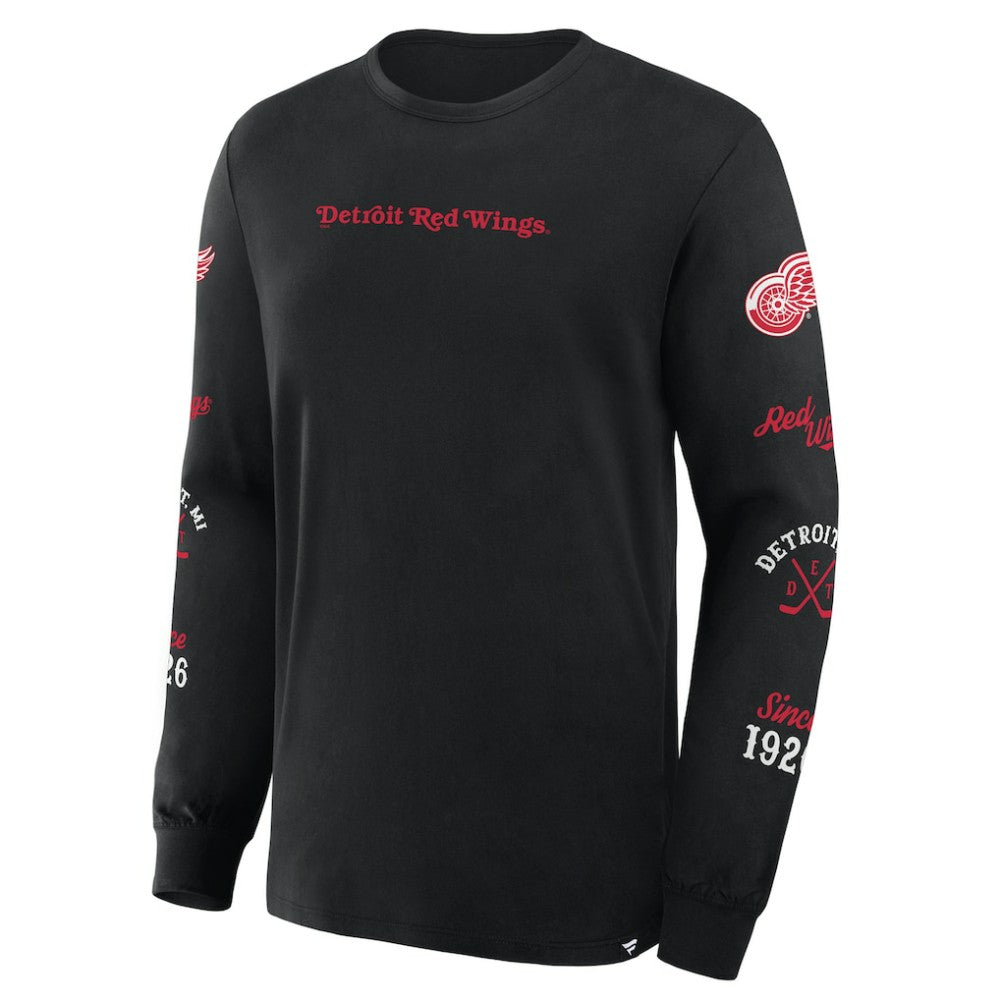 Detroit Red Wings Fanatics Boxed In Legacy Long Sleeve T-Shirt Black