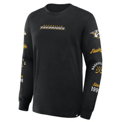 Nashville Predators Fanatics Boxed In Legacy Long Sleeve T-Shirt Black