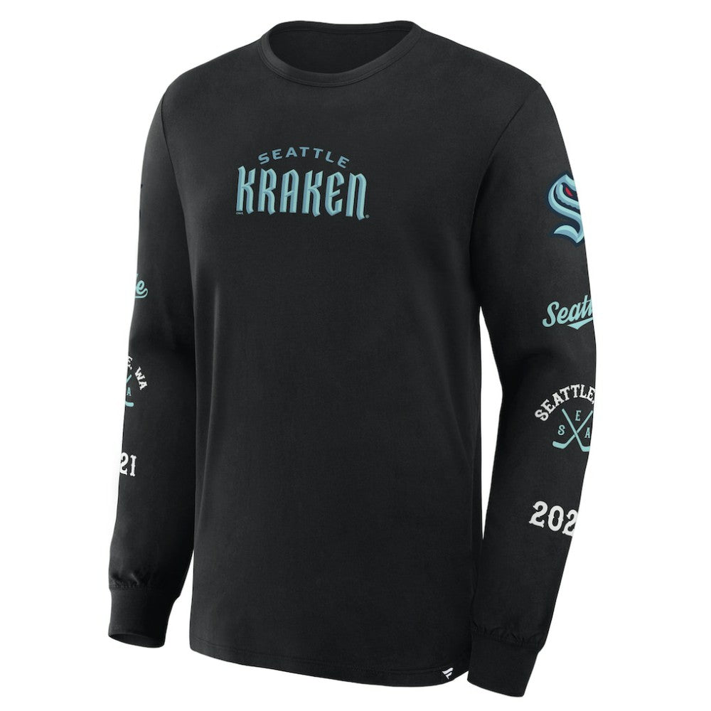 Seattle Kraken Fanatics Boxed In Legacy Long Sleeve T-Shirt Black